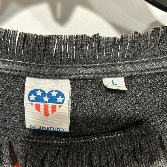 Junk food Def Leppard graphic vintage cropped gray pullover sweatshirt large top - Picture 2 of 6